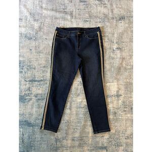 Charter Club Gold Stripes Bristol Skinny Ankle Jeans Size 12
